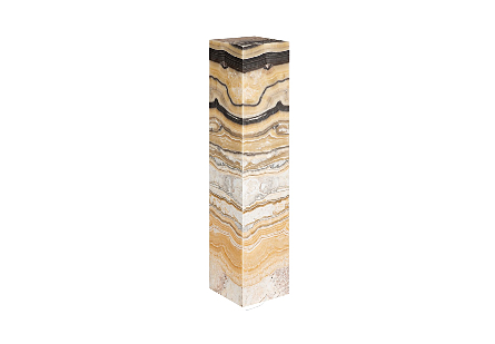 Onyx Lamp Pedestal, Square, Zebra