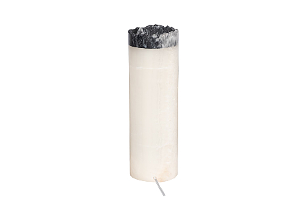 Onyx Cylindrical Lamp White, Top Black