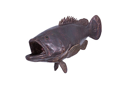 Estuary Cod Fish Wall Sculpture Resin, Copper Patina Finish