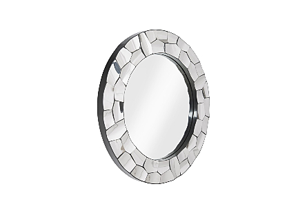 Crazy Cut Mirror Round, Stainless Steel