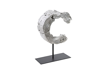 Cast Eroded Wood Circle on Stand