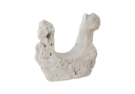 the Phillips Collection Formations U-Shaped Seat is made to look like an antique artifact in a roman stone finish