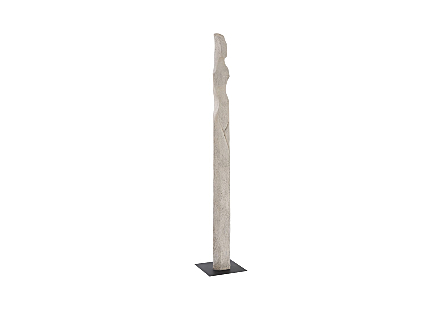Phillips Collection Colossal Ivory Cast Woman Sculpture E is an abstracted female form that is very tall in an ivory finish