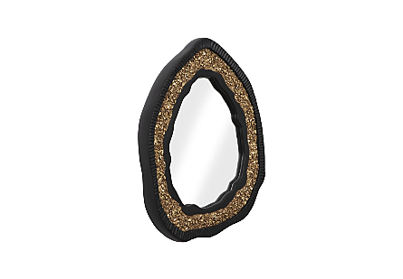 Geode Mirror, Black And Gold Matte