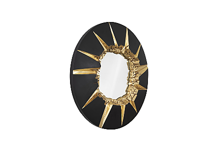 Circular Cracked Mirror Black & Gold