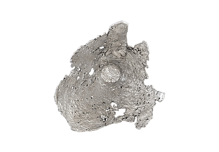 Semi-Perforated Splash Bowl Wall Art Silver Leaf