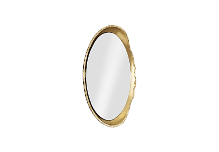 Broken Egg Mirror, Black and Gold Leaf