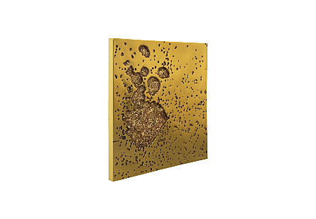 Splotch Wall Art, Square, Gold Leaf