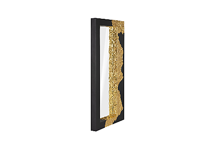 Mercury Mirror, Rectangle Black, Gold Leaf