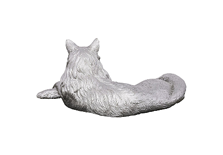 Cat Sculpture Silver Leaf