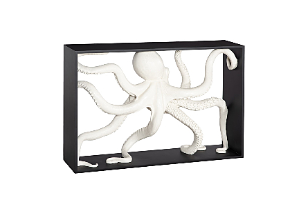 Octo Framed Console Table, Wood Frame White