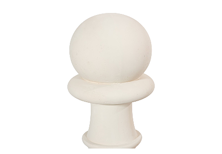 Pawn Chess Sculpture, Cast Stone White