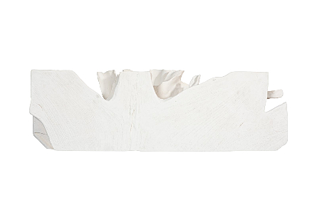 Cast Teak Root Console White Stone