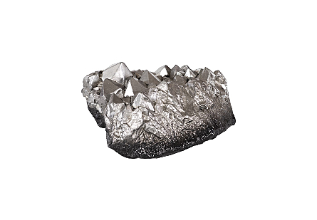 Cast Crystal Tabletop Accent Silver Leaf, Large