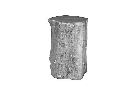 Log Pedestal Silver Leaf