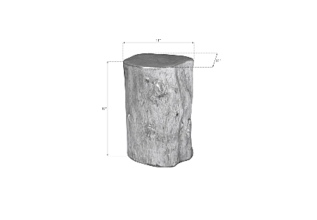 Log Stool Silver Leaf, SM