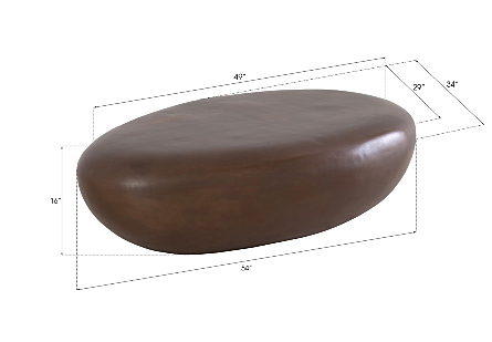 River Stone Coffee Table, Bronze, Large