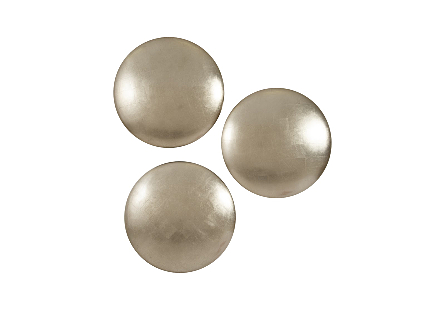 Orb Wall Tiles Set of 3, Platinum Leaf