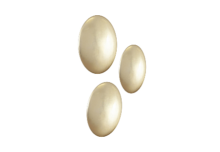 Orb Wall Tiles Set of 3, Gold Leaf