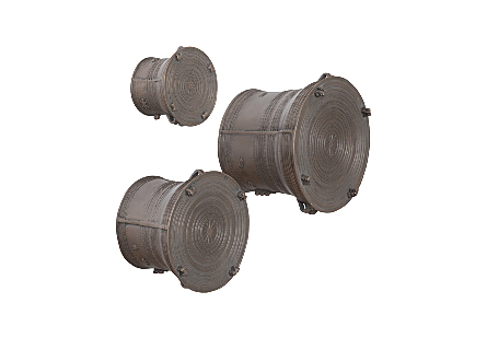 Laotian Rain Drums Set of 3, Bronze