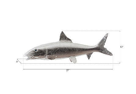 Bonefish Wall Sculpture Resin, Silver Leaf