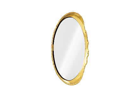 Broken Egg Mirror White and Gold Leaf