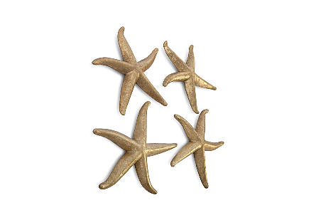 Starfish Gold Leaf, Set of 4, LG