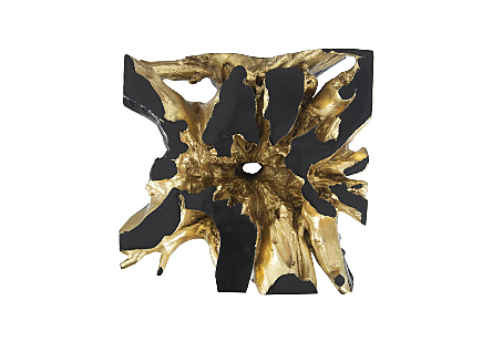 Noir Cast Root Coffee Table Black, Gold Leaf