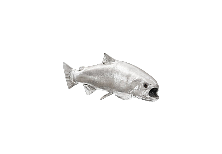 Rainbow Trout Fish Resin, Silver Leaf