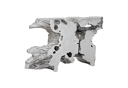 Venice Freeform Console Silver Leaf