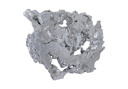 Burled Root Wall Art Large, Silver Leaf