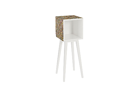 Multi Woven Plastic Chip Wrapper Wood Frame & Leg