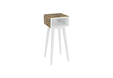 Multi Woven Plastic Chip Wrapper Wood Frame & Leg