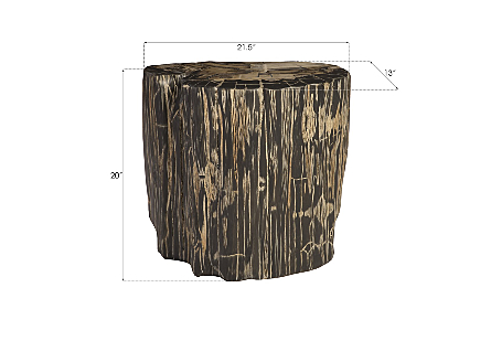 Cast Petrified Wood Stool Resin