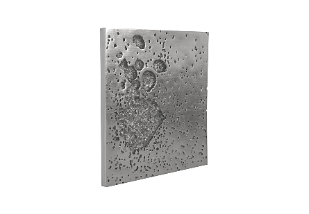 Splotch Wall Art Square, Silver Leaf