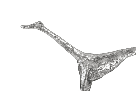 Greyhound on Black Metal Base Silver Leaf