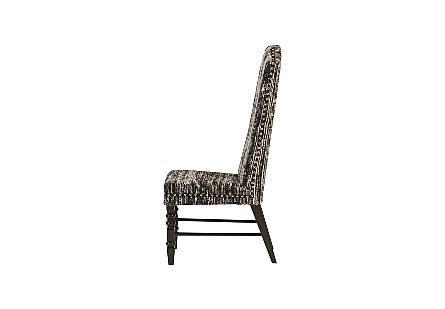 Manhattan Dining Chair Eco Viscose Black, Black Wooden Legs