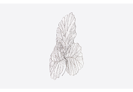 Tri Leaf Wall Art Small, Metal, Silver/Black