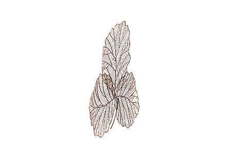 Tri Leaf Wall Art Small, Metal, Copper/Black