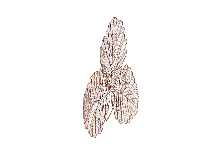 Tri Leaf Wall Art Medium, Metal, Copper/Black