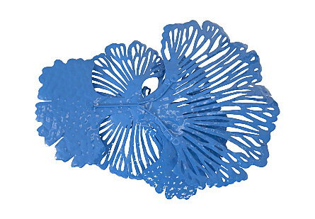 Flower Wall Art Small, Blue, Metal