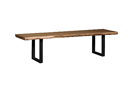 Origins Dining Table Straight Edge, Natural, Satin Black Legs