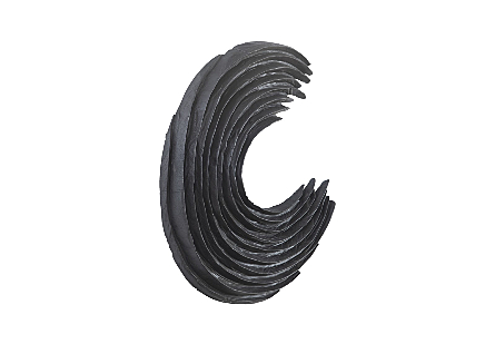 Swoop Wall Art  Black Wood , Large