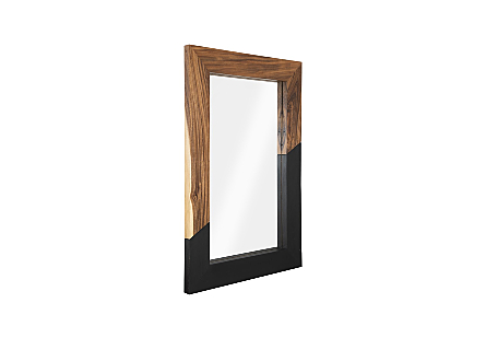 Geometry Wood Mirror Natural, Black