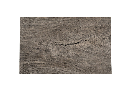 Origins Dining Table Straight Edge, Gray Stone, Satin Black Legs