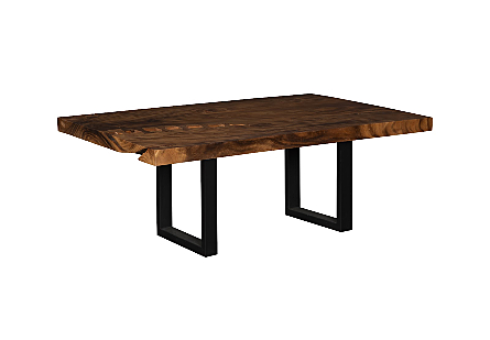 Origins Dining Table Straight Edge, Natural, Satin Black Legs