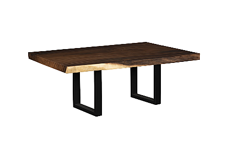 Origins Dining Table Straight Edge, Natural, Satin Black Legs