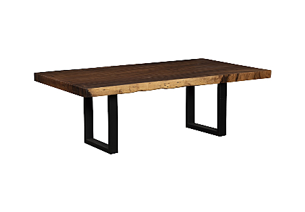 Origins Dining Table Straight Edge, Natural, Satin Black Legs