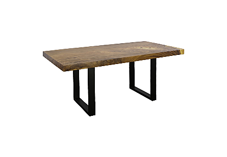 Origins Dining Table Straight Edge, Natural, Satin Black Legs