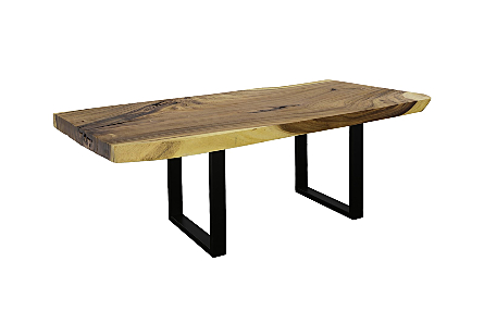 Origins Dining Table Straight Edge, Natural, Satin Black Legs